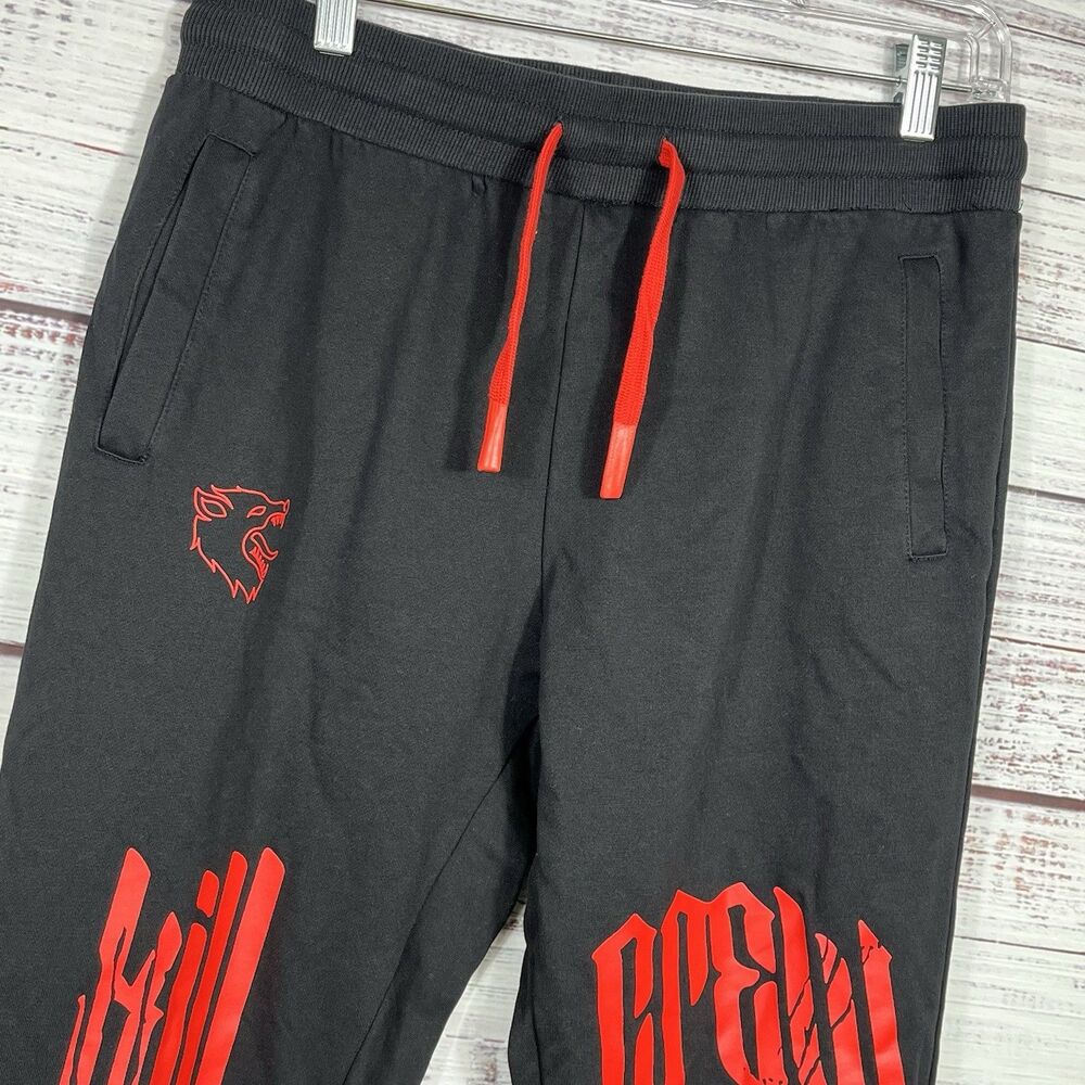 Kill Crew Jogger Pants Mens Medium Black Woven Elastic Waist Athletic Gym Sweats